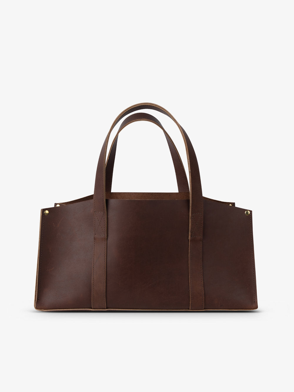 Milo & Dexter - SS24 - Classic Utility Leather Bag in Brown  - back display 4