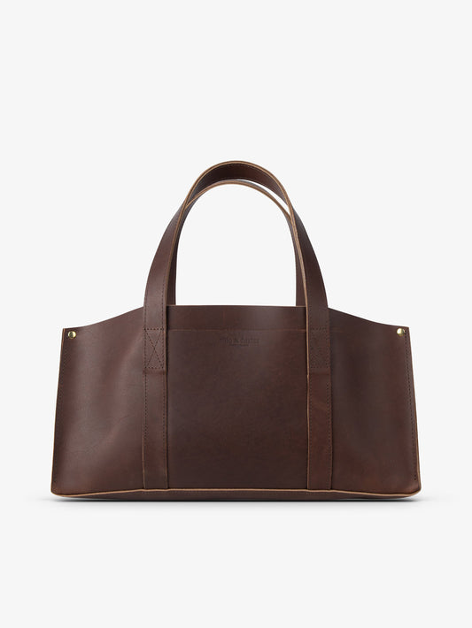Milo & Dexter - SS24 - Classic Utility Leather Bag in Brown - front display 1