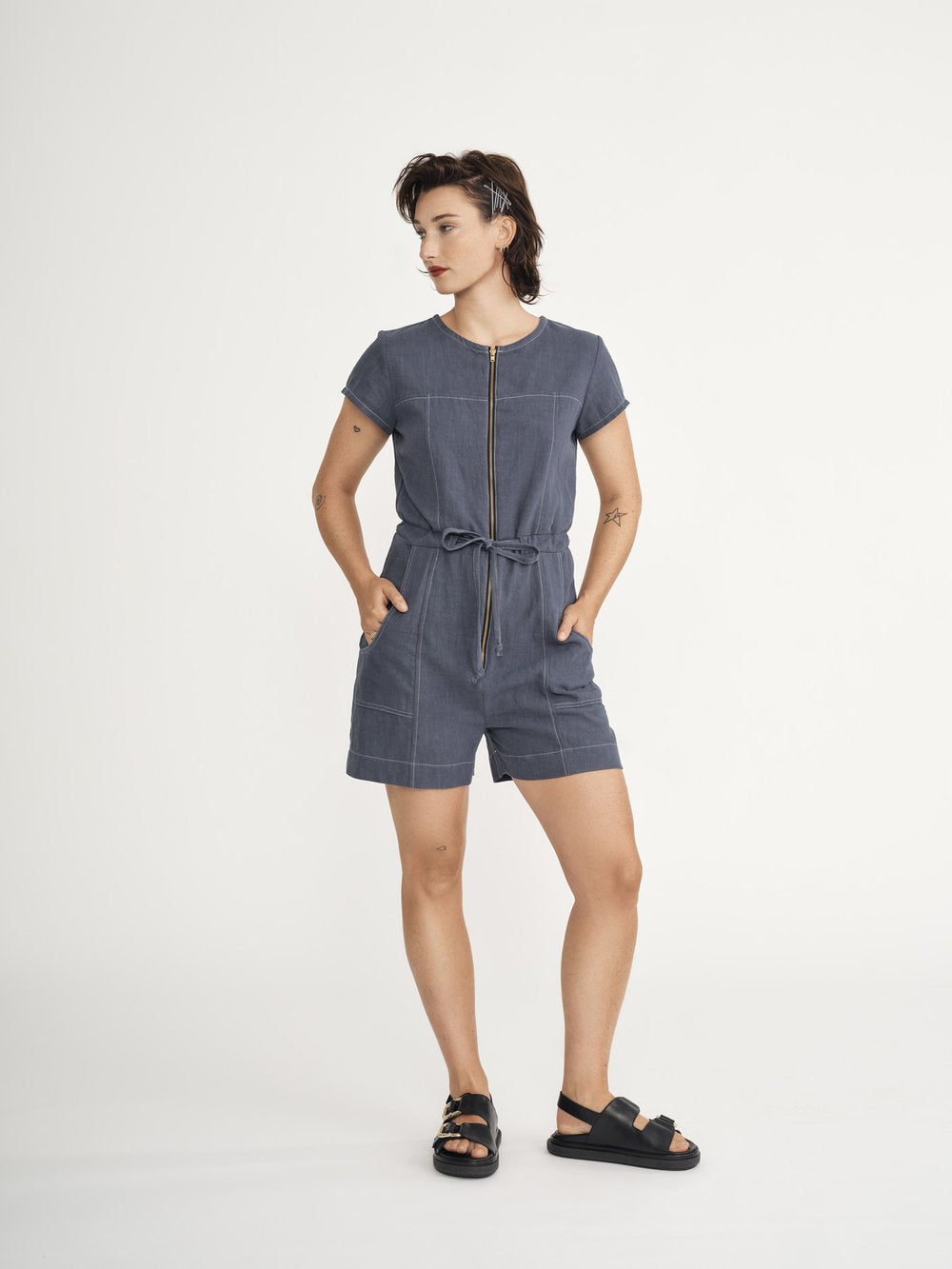 The Sun Jumpsuit in Dusty Blue