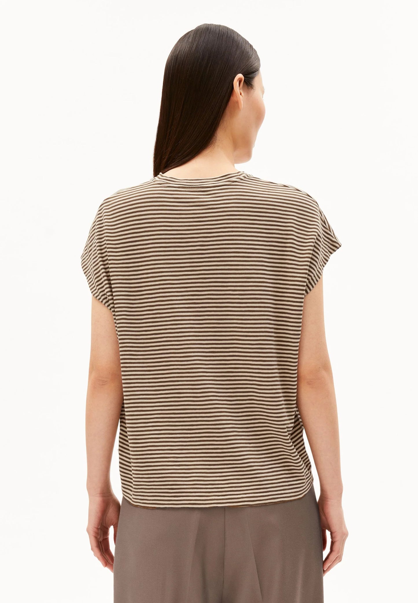 SLUB Jersey Stripe T-Shirt in Sand Stone-Dried Palm – ARMEDANGELS Canada