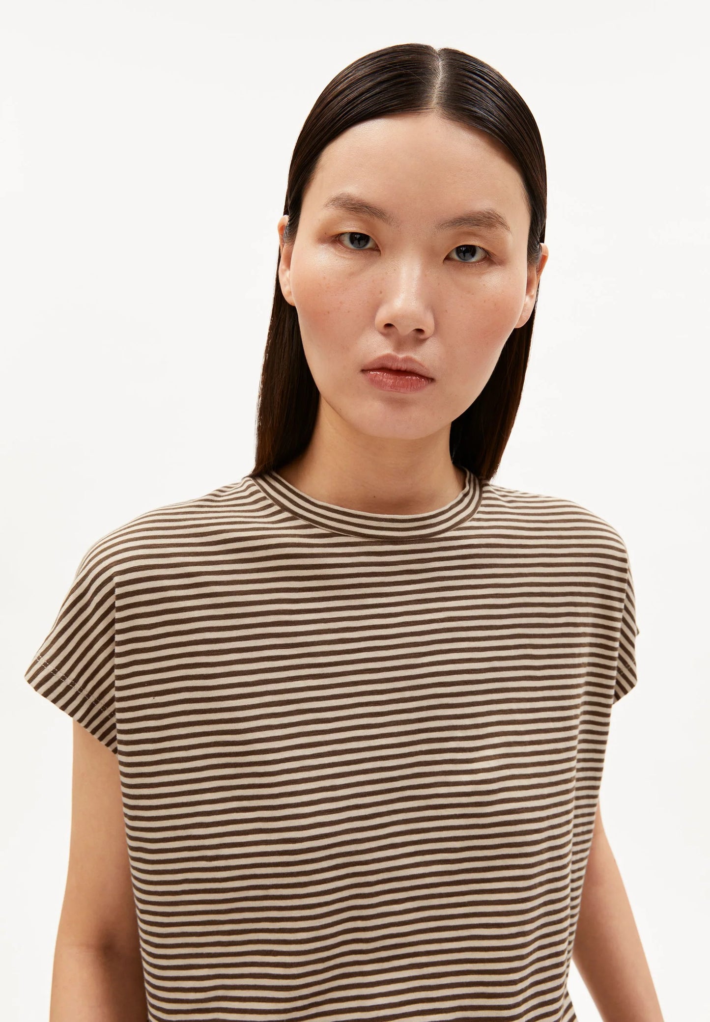 SLUB Jersey Stripe T-Shirt in Sand Stone-Dried Palm – ARMEDANGELS Canada