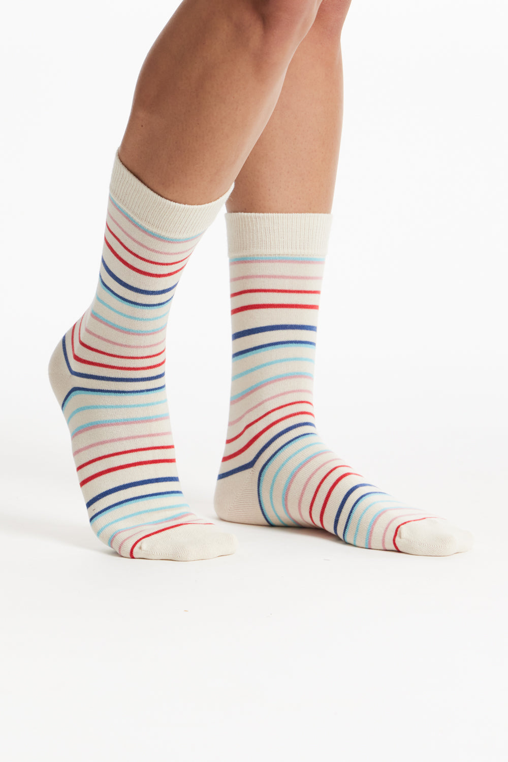 Organic Cotton Socks in Rainbow Stripe