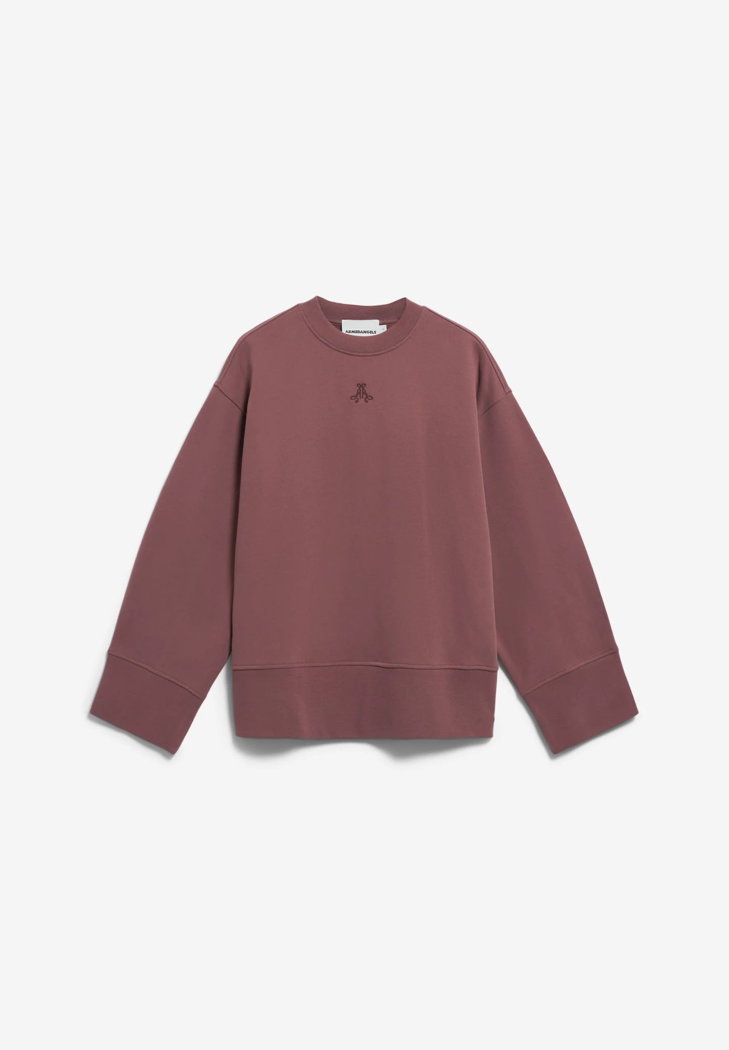 ARMEDANGELS Canada Oversized Brown Sweatshirt with Embroidered Logo for Comfortable Style