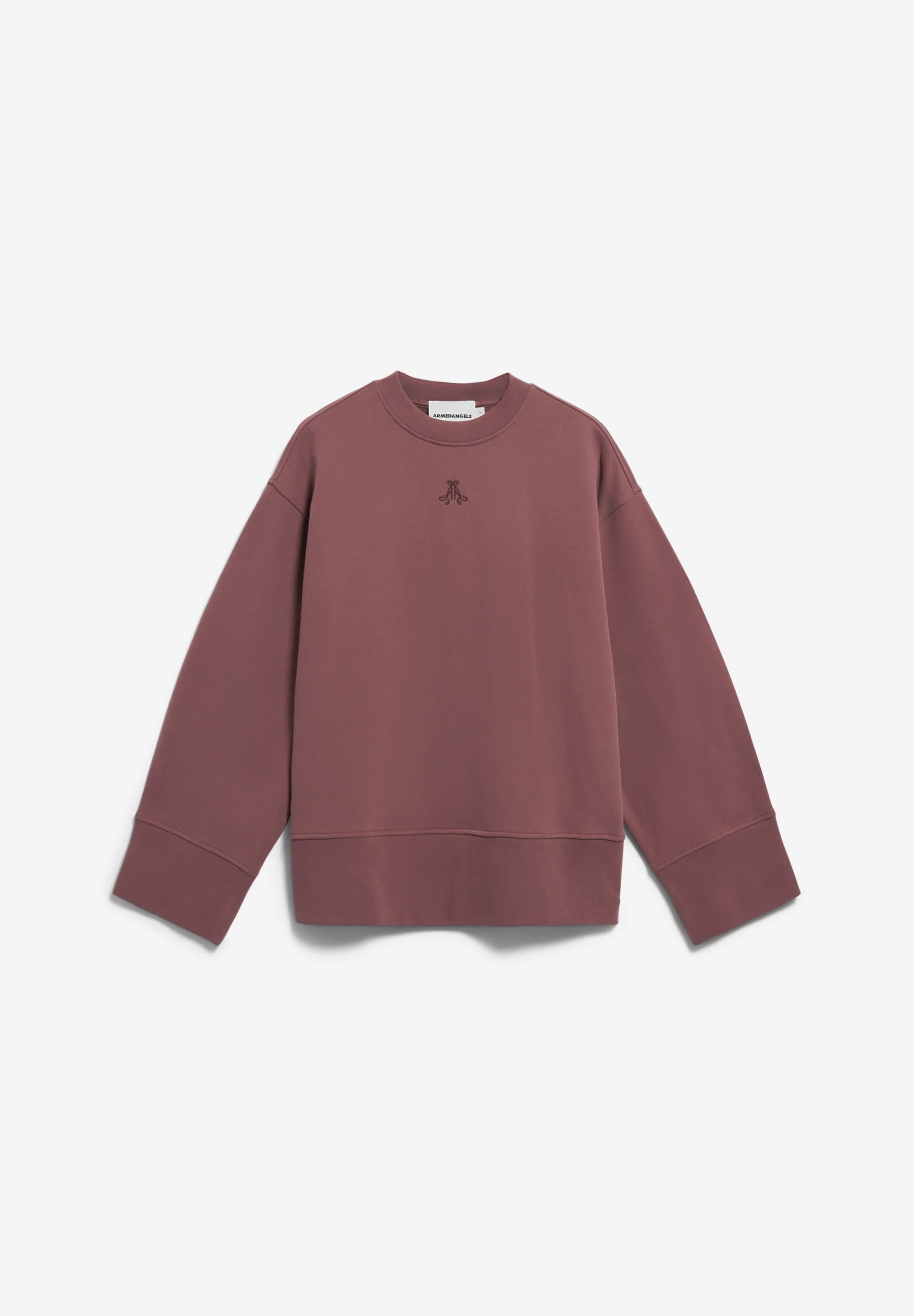ARMEDANGELS Canada Oversized Brown Sweatshirt with Embroidered Logo for Comfortable Style