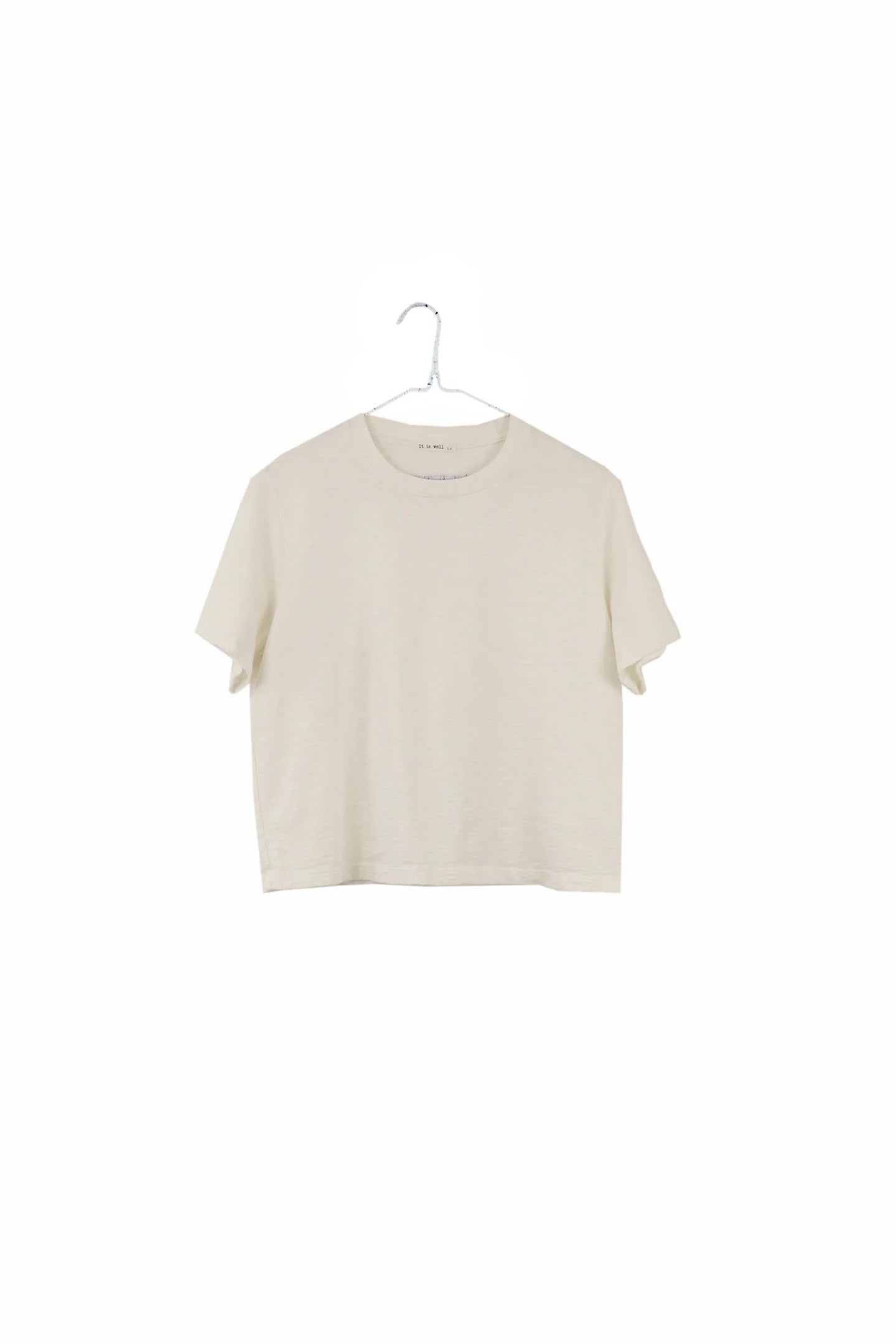 It is Well L.A - SS24 - Crop Tee in Natural - on display front 2