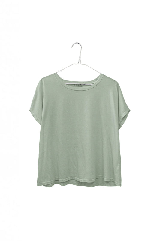 SS24 - It is Well L.A - Organic Crewneck Boxy Tee in Sage Green- front display 1