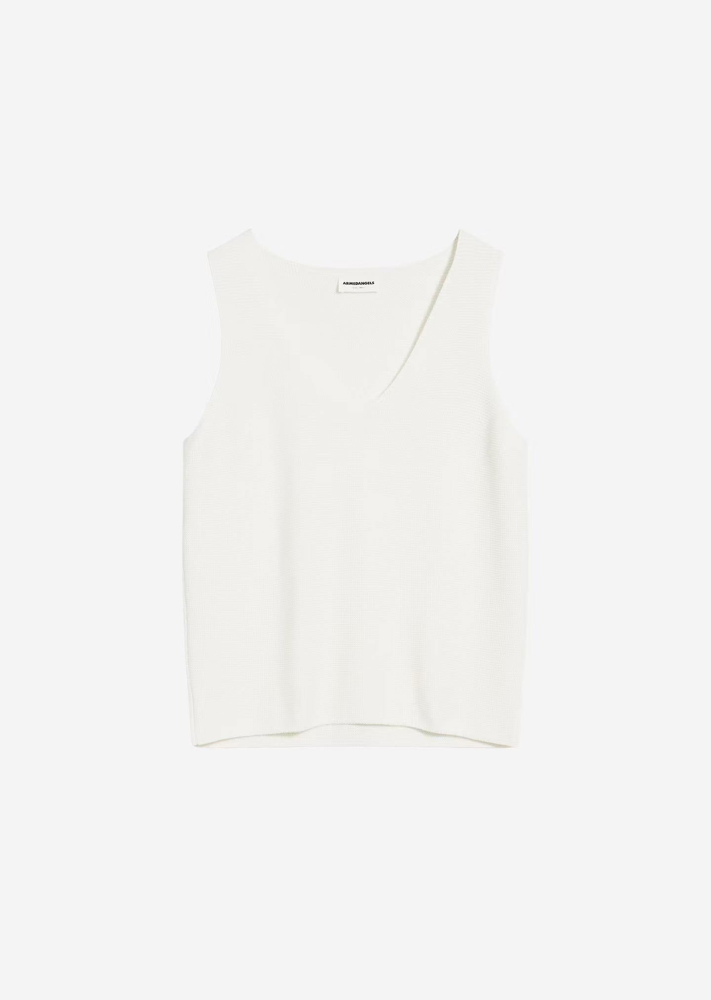 SS24 - ARMEDANGELS - Wilmaa Knit Sleeveless Top in Off White - on display front 6