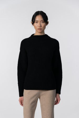 Merino Rib Sweater in Black