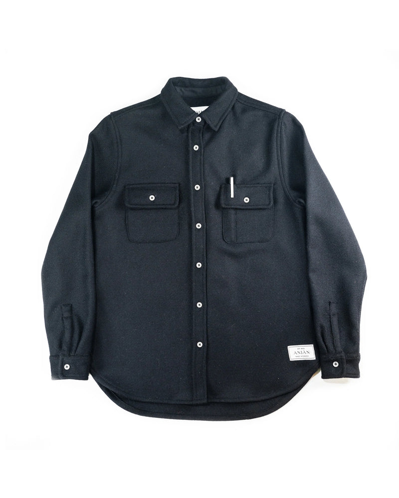 Women's Berlino Wool Button-Up in Raven
