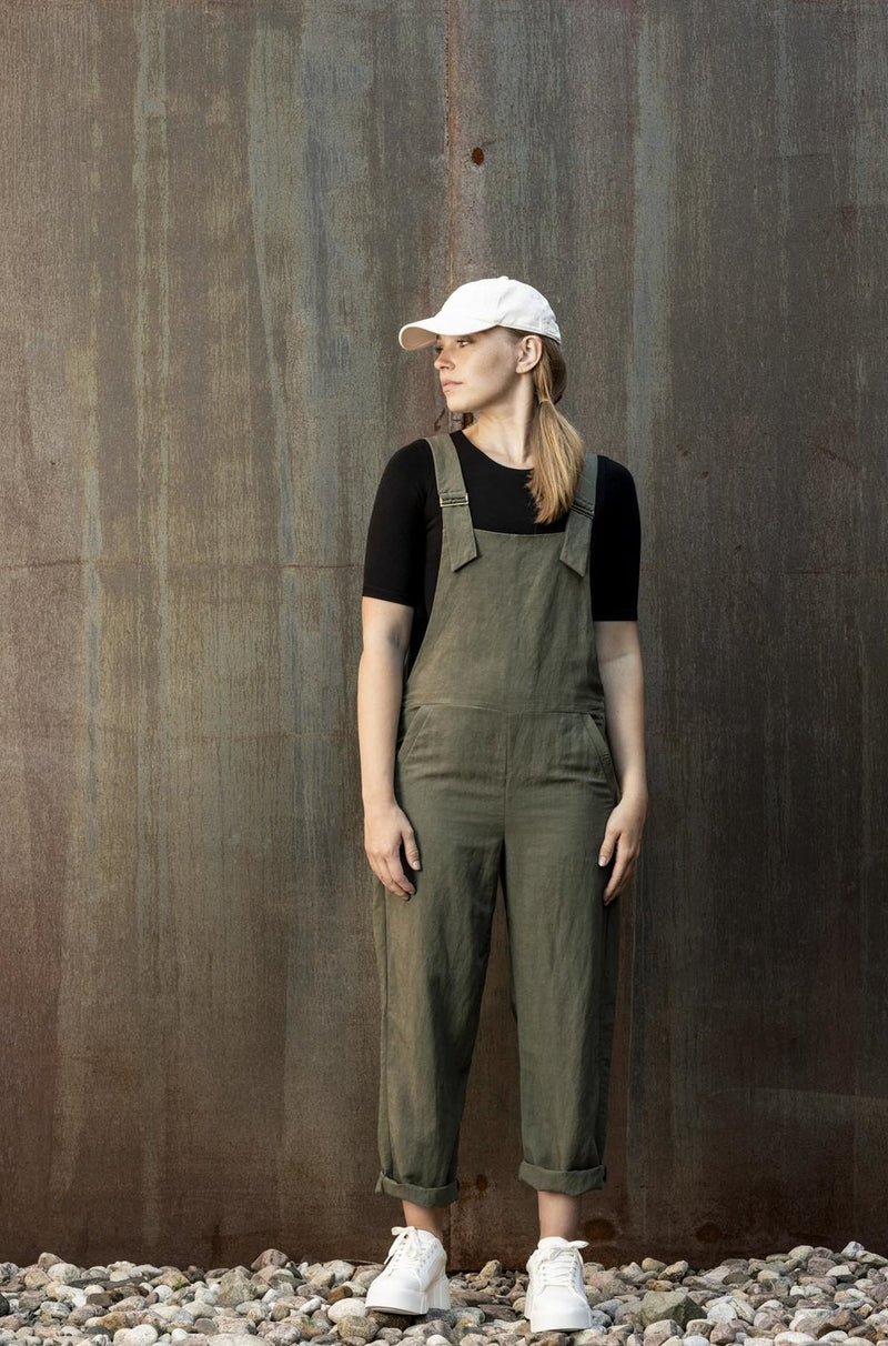 Lennox Overall in Khaki Linen