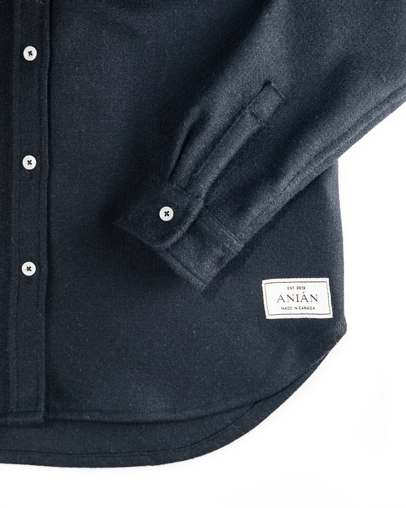 Women's Berlino Wool Button-Up in Raven