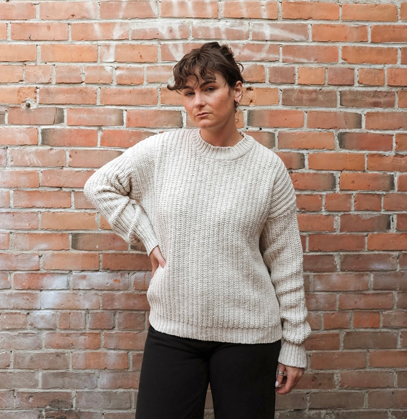 Chunky Pull-On Sweater in Natural