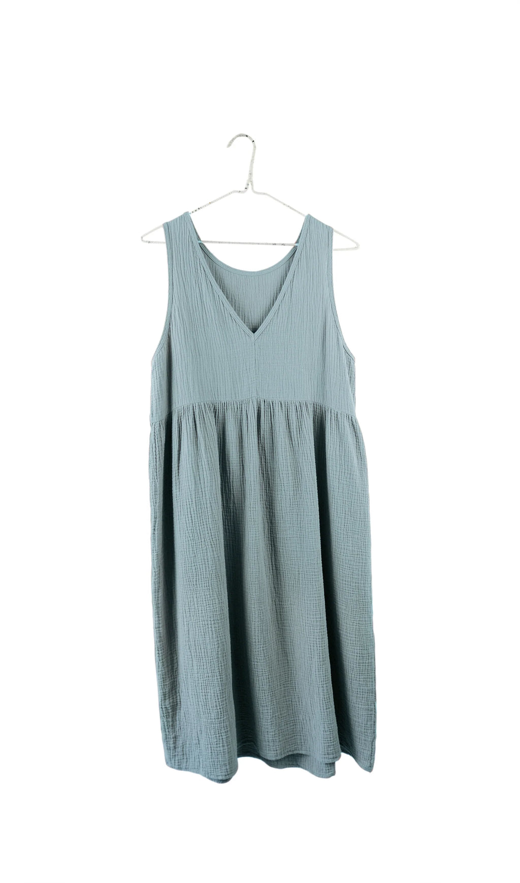 Organic Reversible Gauze Dress in Misty Sage