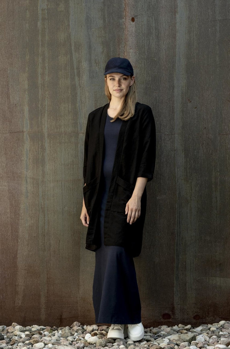 Market Linen Jacket in Black Linen