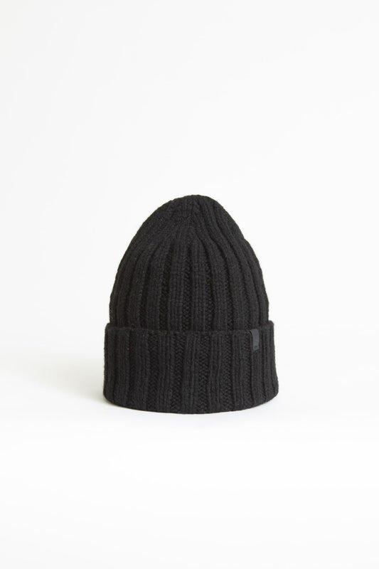 Dinadi Yak Wool Thick Rib Hat Black