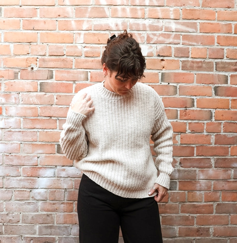 Chunky Pull-On Sweater in Natural