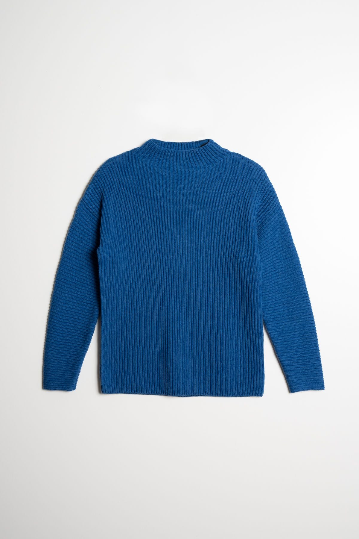 Merino Rib Sweater in Ocean Blue