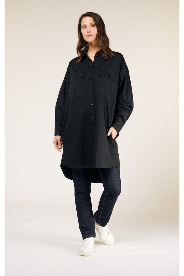 People Tree Sophia Shirt Dress in Black 