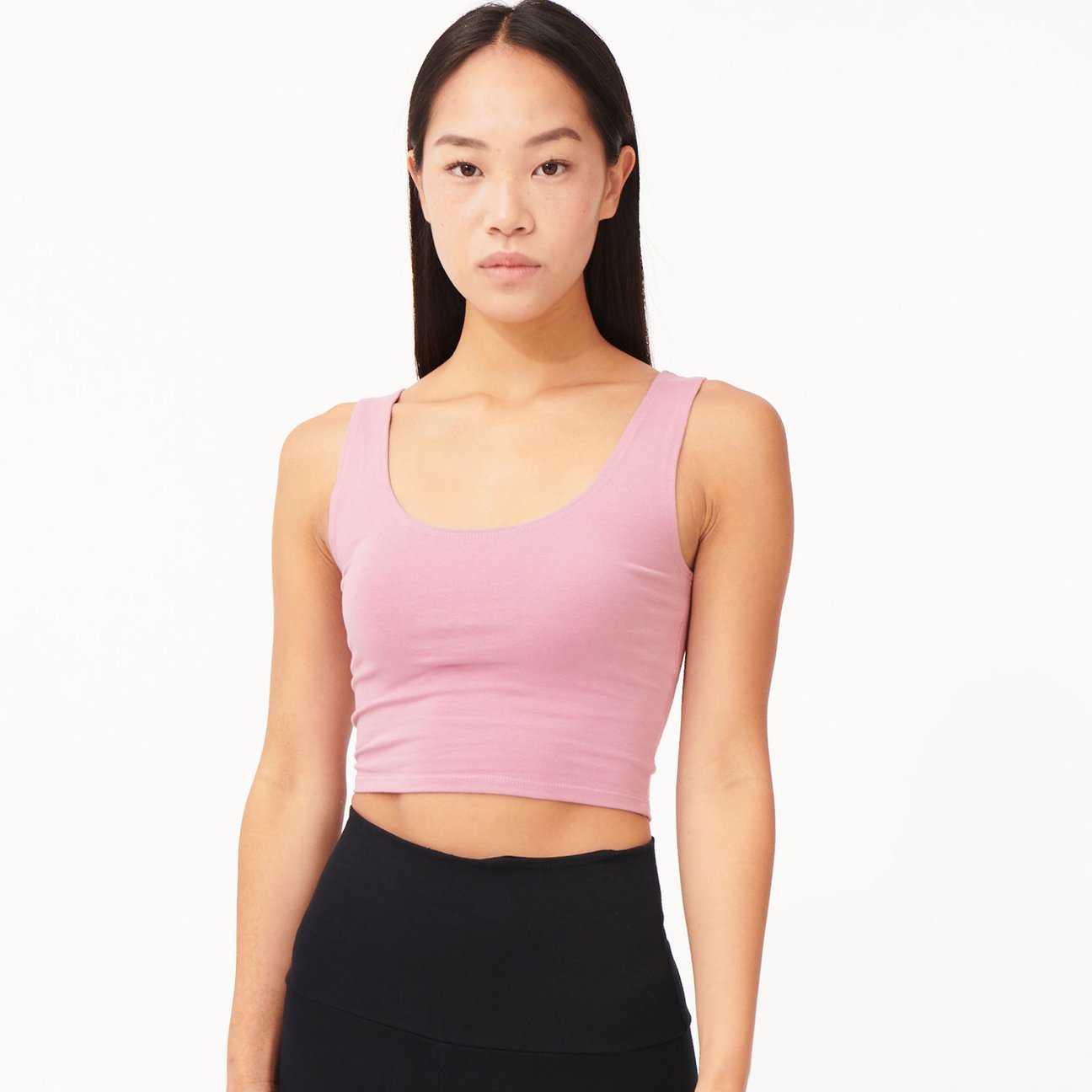 Groceries Apparel Fitted Crop Tank in Black, Shadow, Rose & Peach Pit