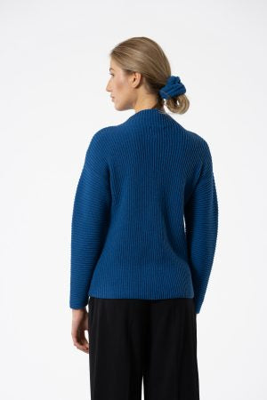 Merino Rib Sweater in Ocean Blue