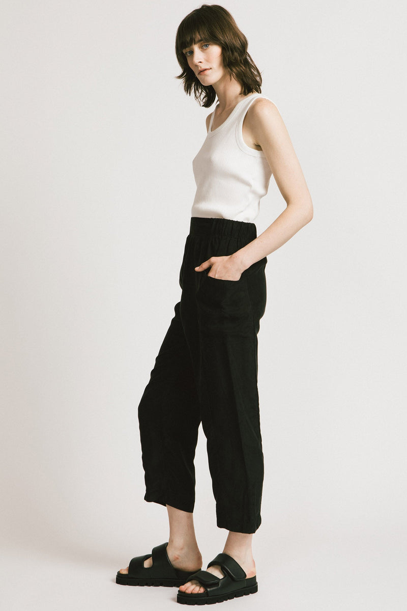 Yucca Pant in Black Cupro