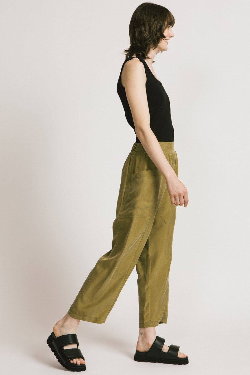 Yucca Pant in Green Cupro
