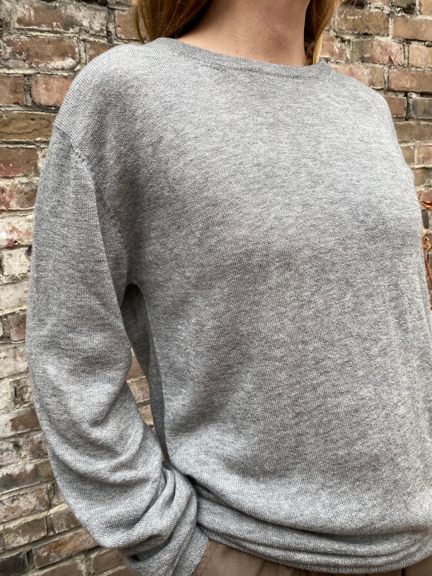 Dinadi Merino Wool Unisex Sweater in Flint Grey made in Nepal 