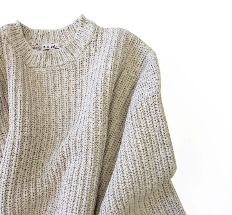 Chunky Pull-On Sweater in Natural