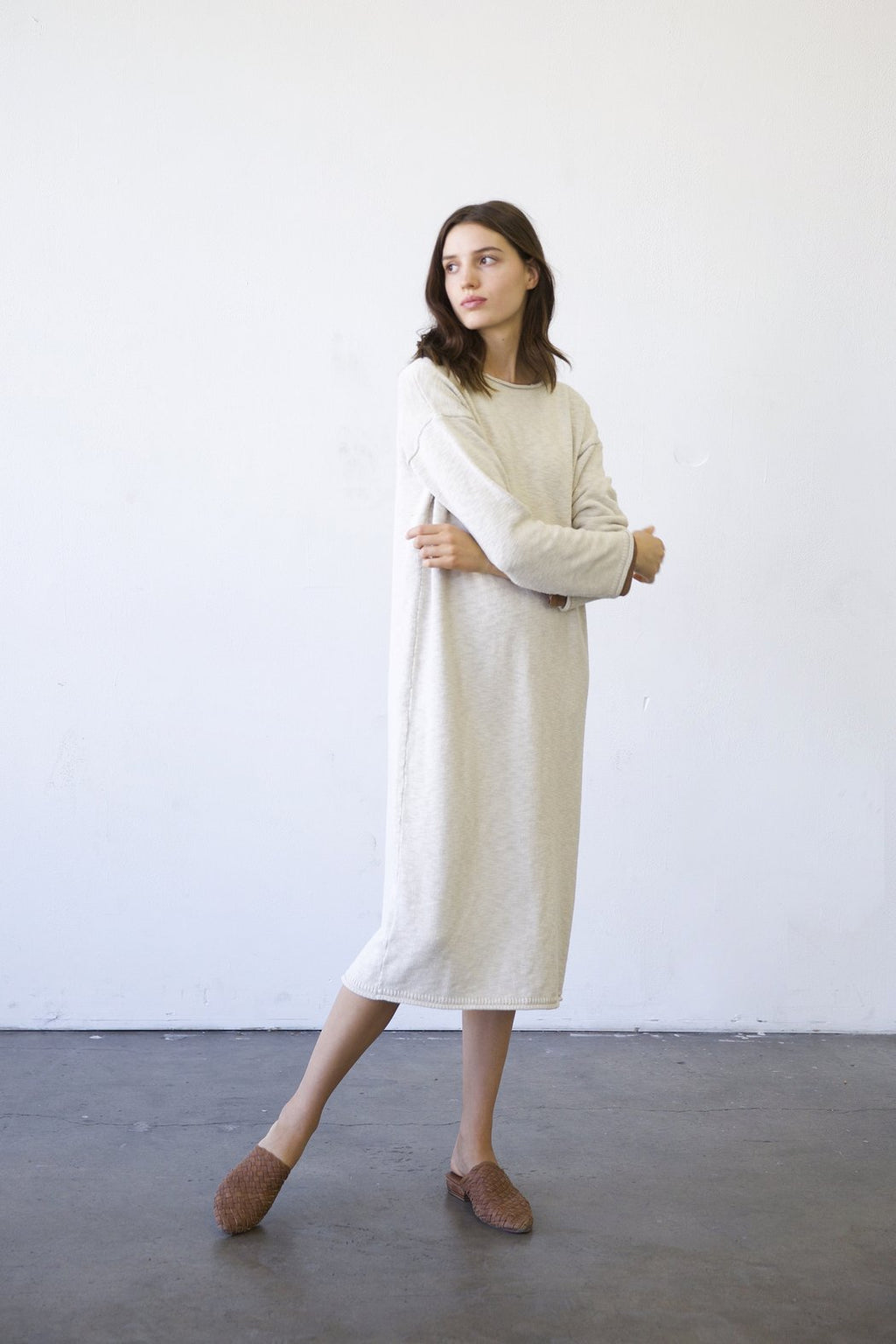 It Is Well L.A. Serene Sweater Dress in Natural, Soil & Black