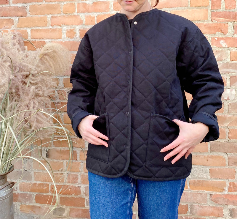Seek Shelter Milo Coat in Black made in Vancouver Canada 