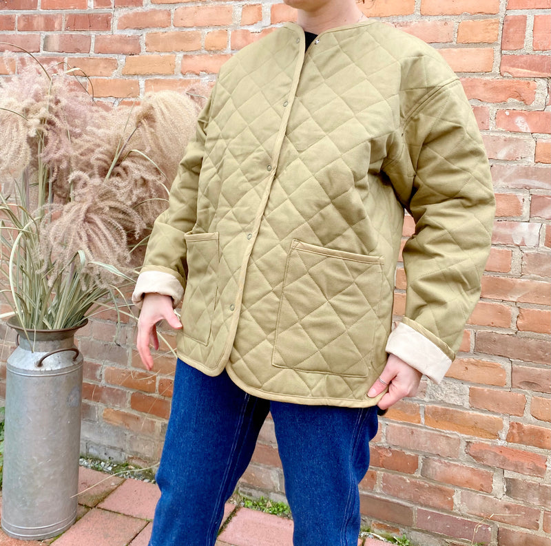 Seek Shelter Milo Coat in Sage made in Vancouver Canada