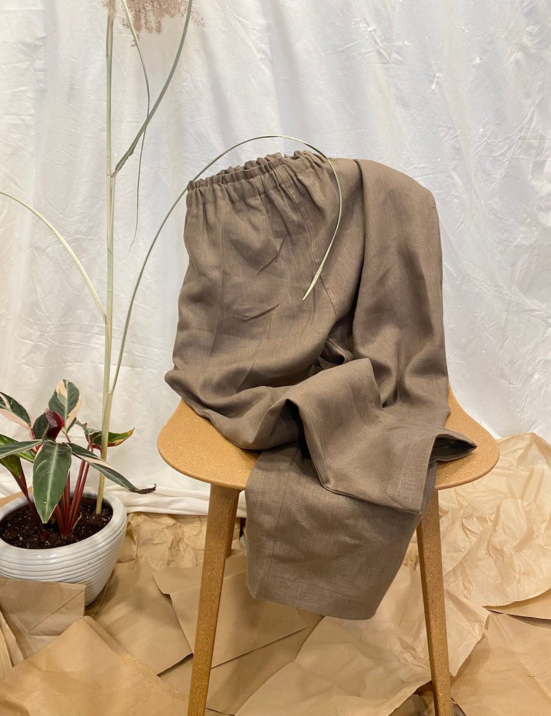Seek Shelter Marie Pant in Mud handmade in vancouver  canada