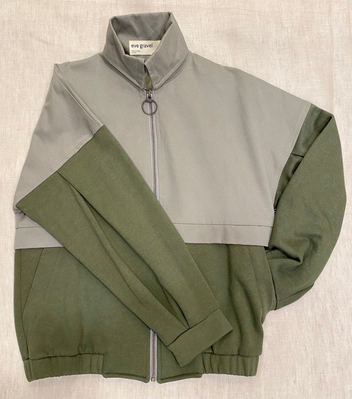 Eve Gravel Brando Jacket in Pine/Sage made in montreal canada