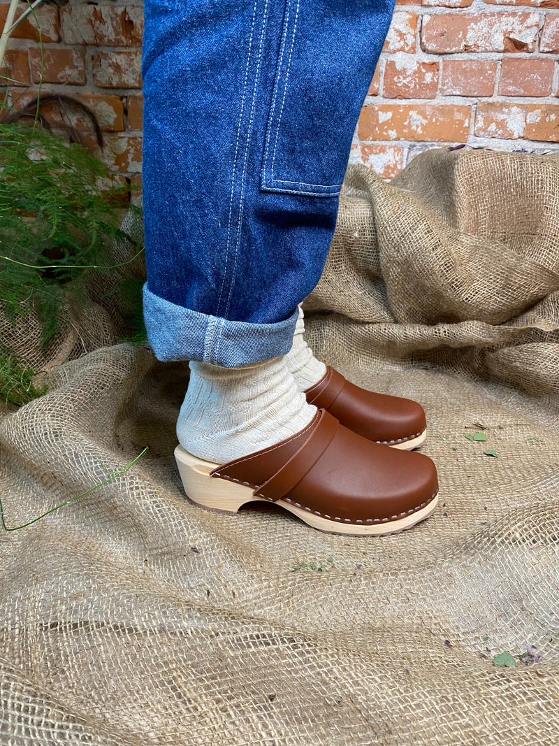 Lotta from Stockholm Classic Brown leather Clogs