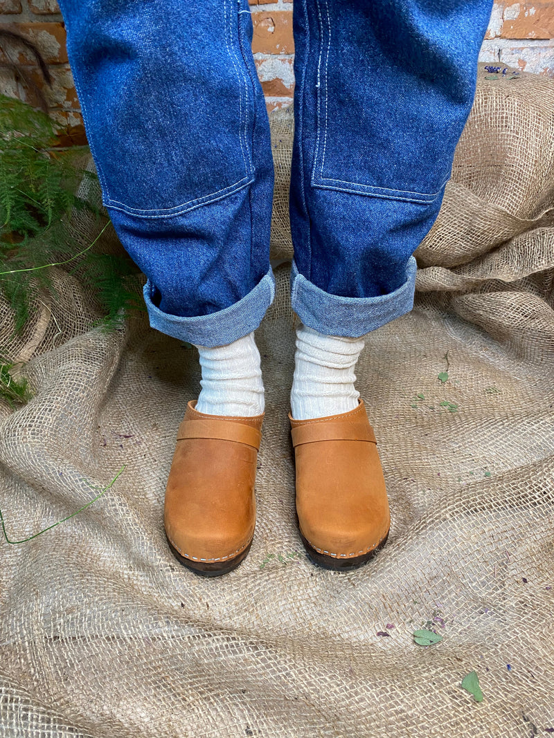 Lotta from Stockholm Classic Brown Nubuck Clogs on Brown Base