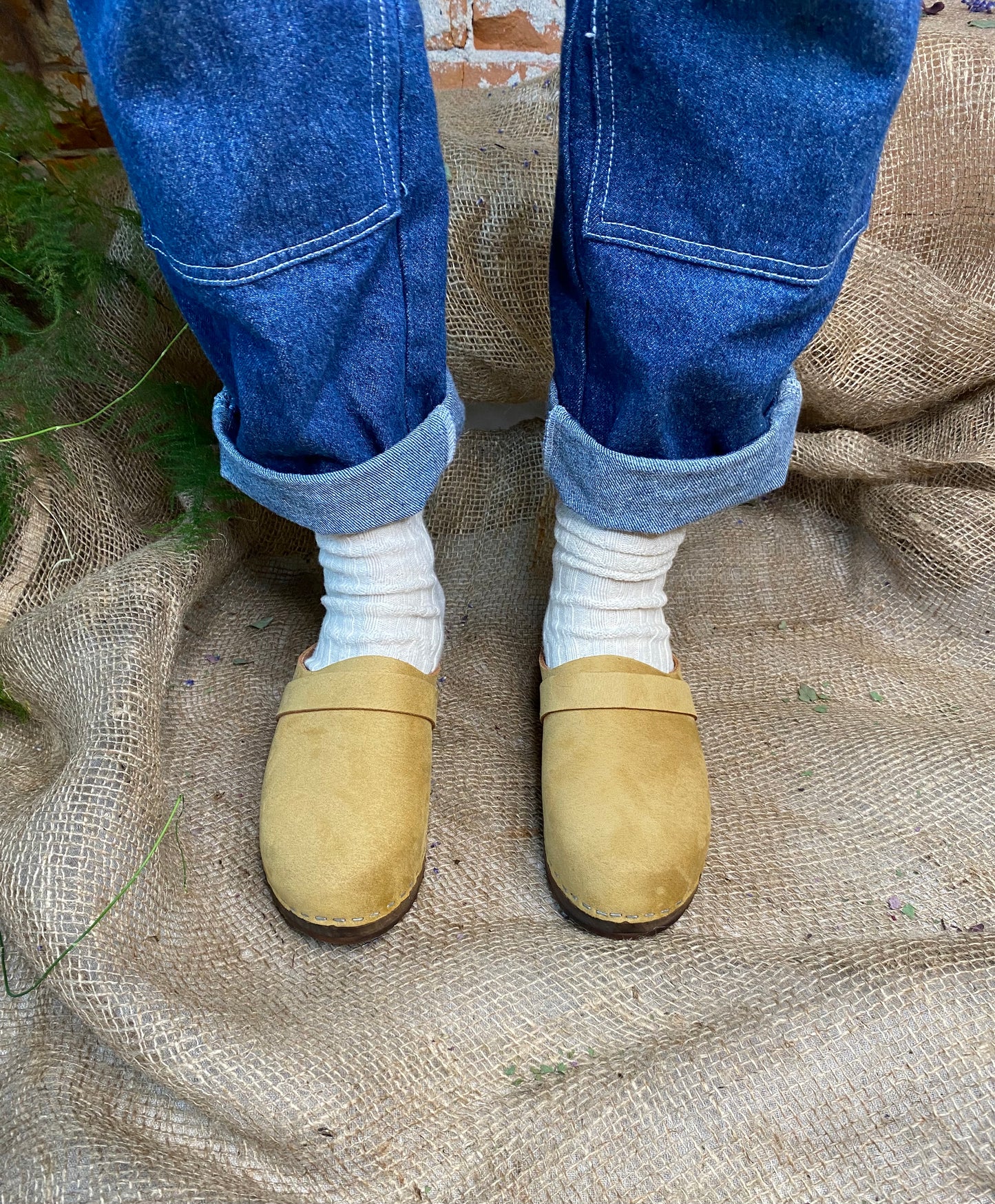 Lotta from Stockholm Elsa Classic Sand Clogs on Brown Base