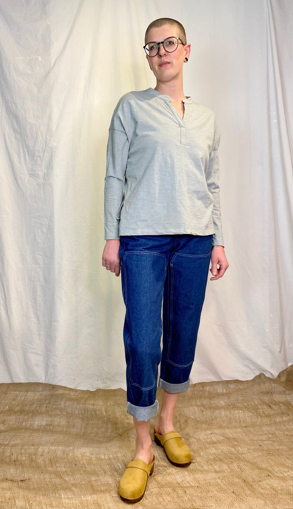 It Is Well L.A Henley Tee-Shirt in Misty Sage