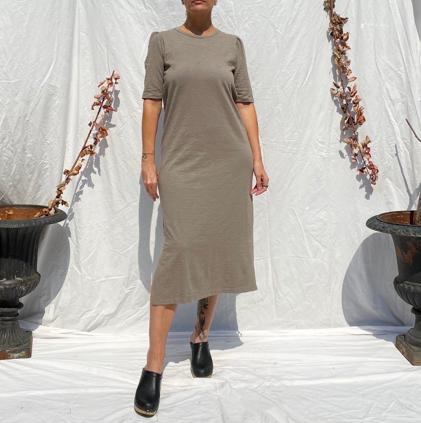 It Is Well L.A. Puff Sleeve Tee Dress in Olive