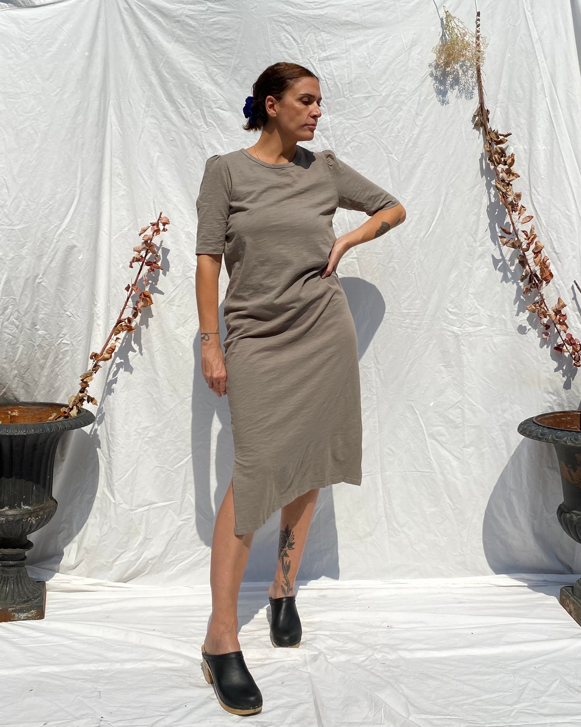 It Is Well L.A. Puff Sleeve Tee Dress in Olive