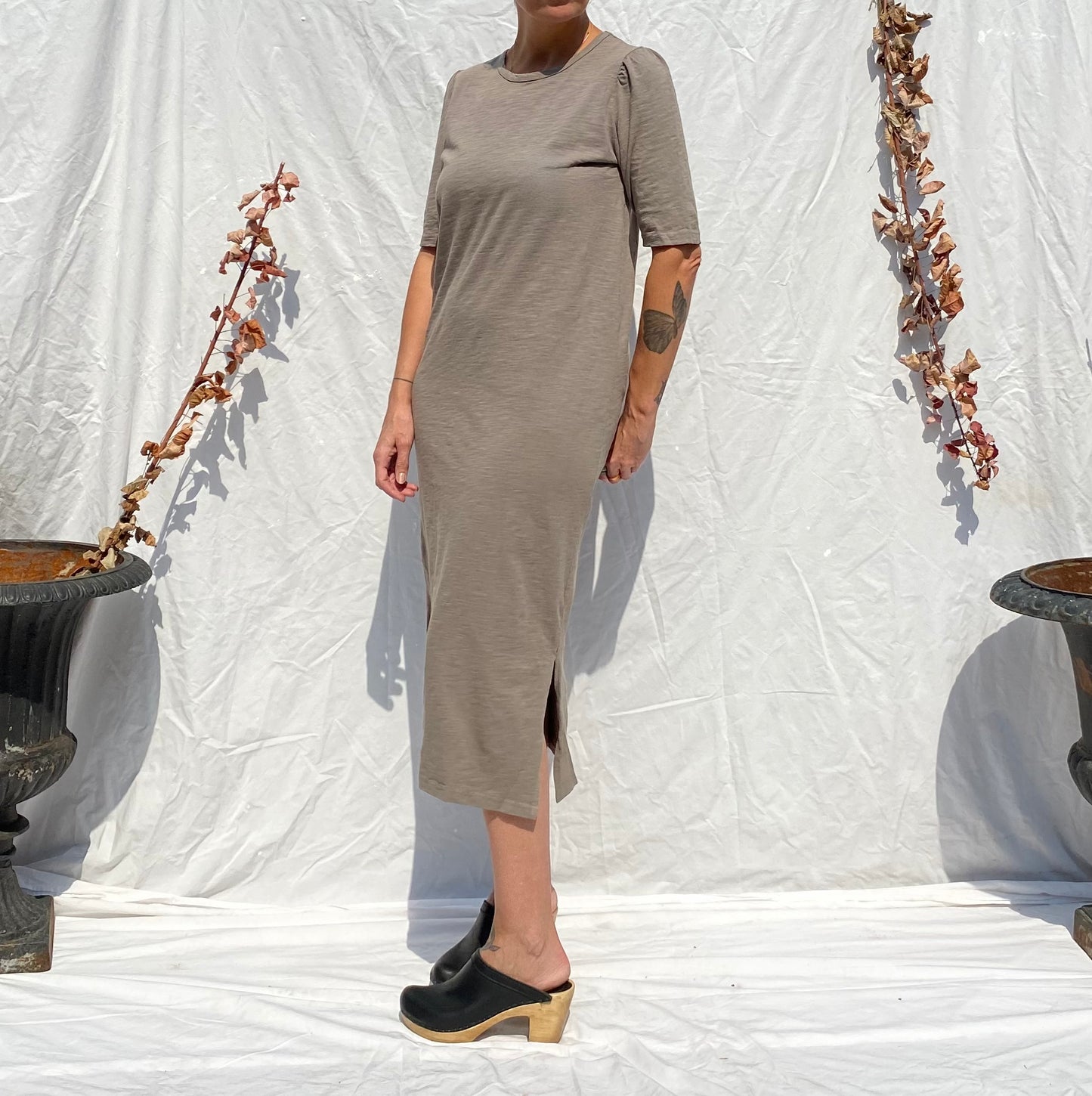 It Is Well L.A. Puff Sleeve Tee Dress in Olive