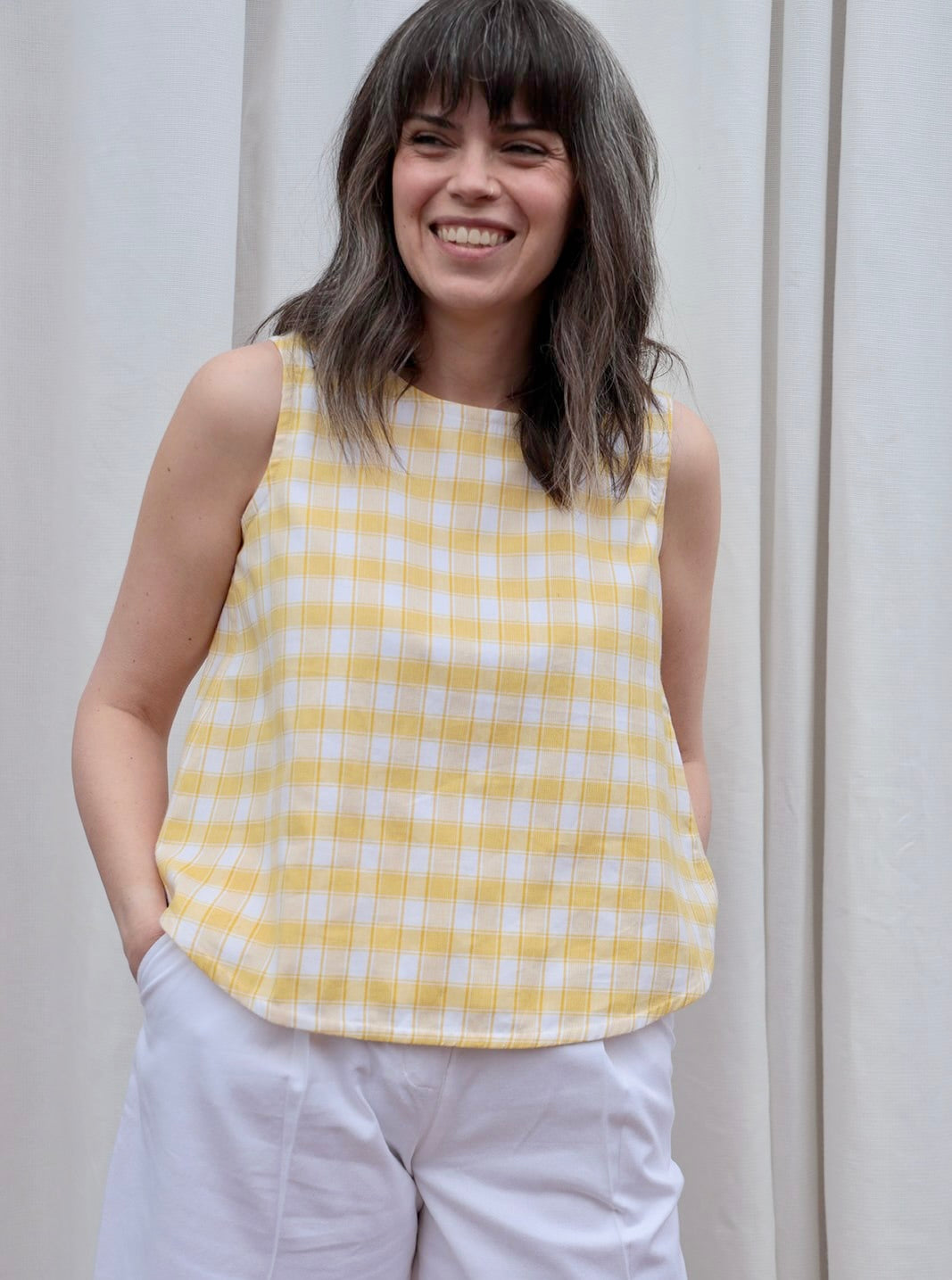 Tavi Top in Yellow Check