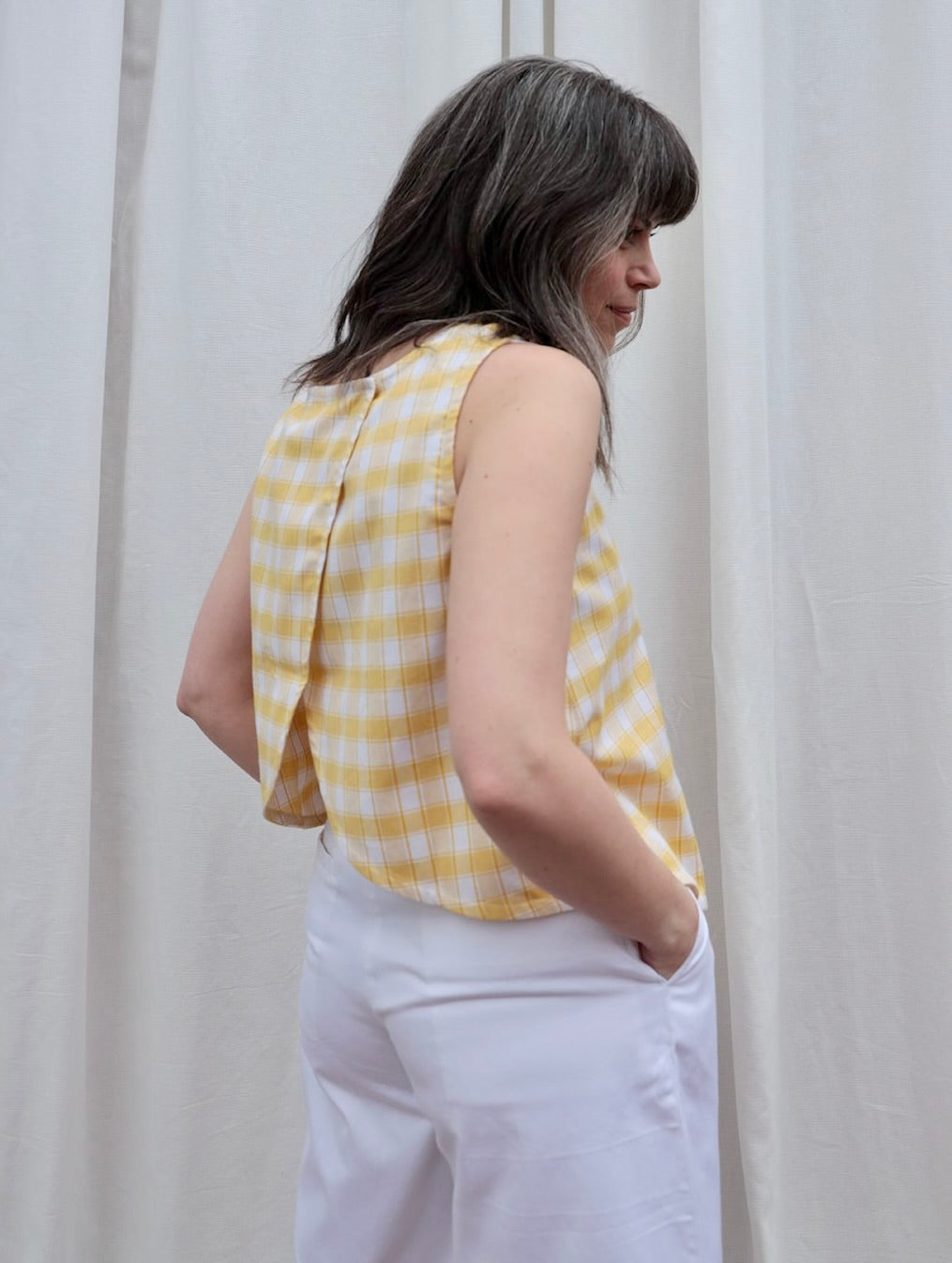 Tavi Top in Yellow Check