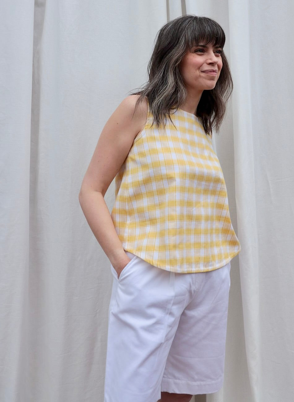 Tavi Top in Yellow Check