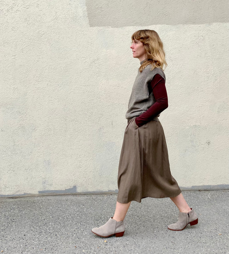 Dinadi Yak Wool Vest in Oat Brown made in Nepal 