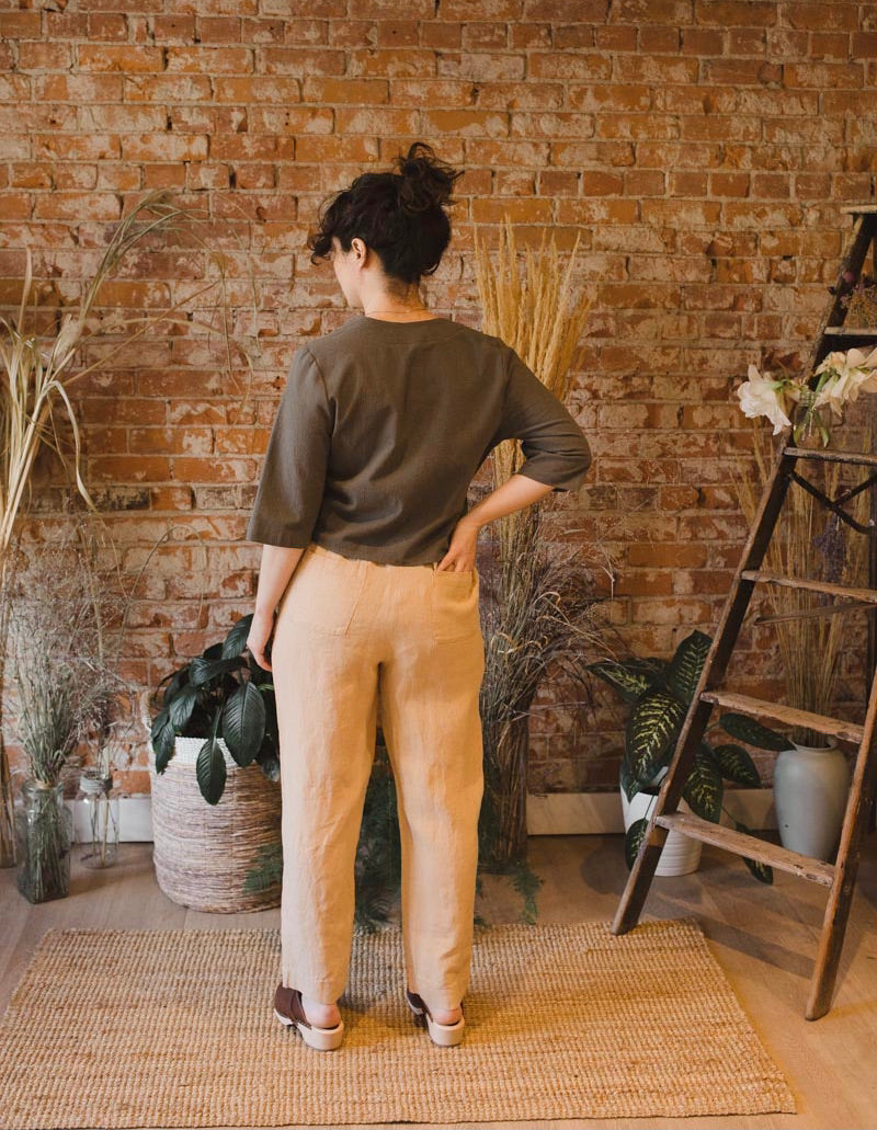 Lydia Linen Trousers in Stone