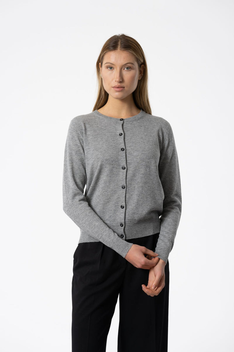 Merino Cardigan in Flint Grey
