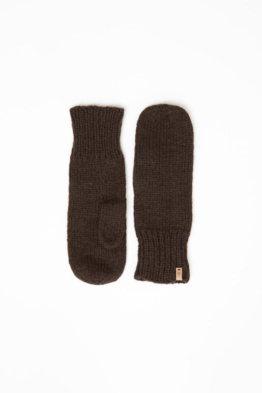 Dinadi Yak Wool Mittens Dark Brown