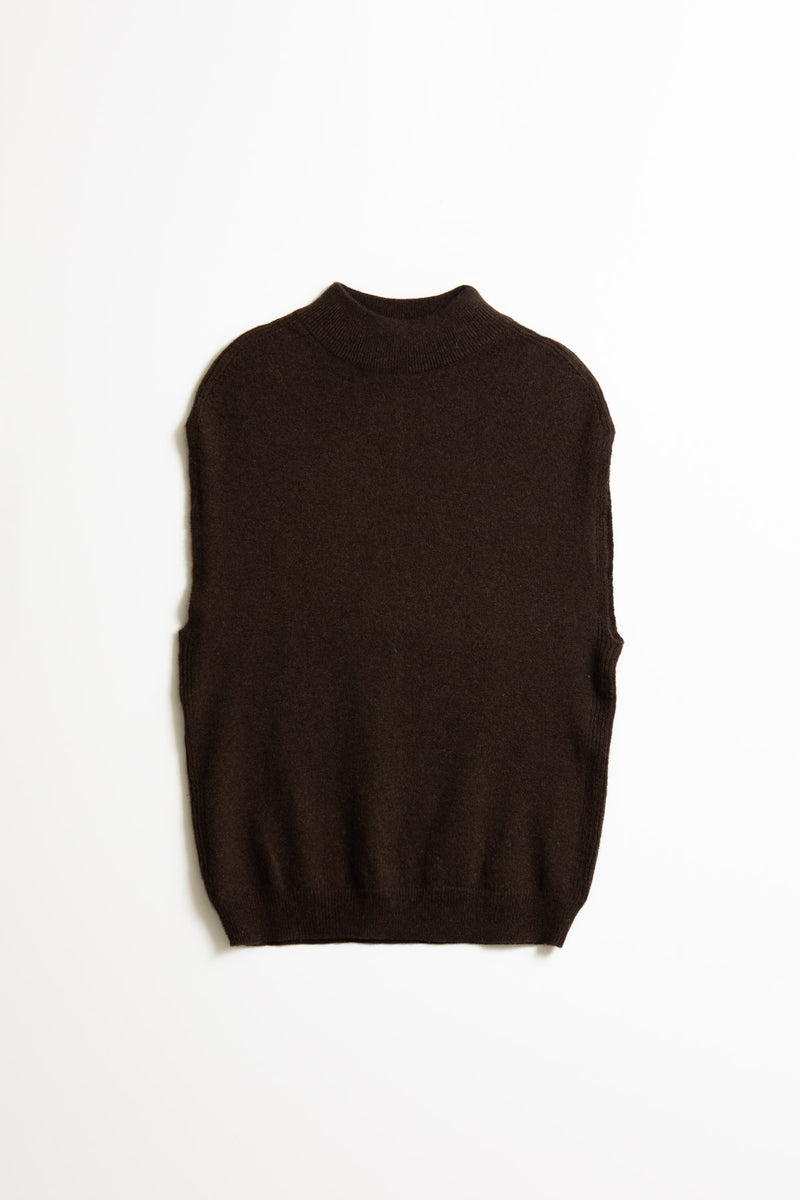 Dinadi Yak Wool Vest in Dark Brown made in Nepal 