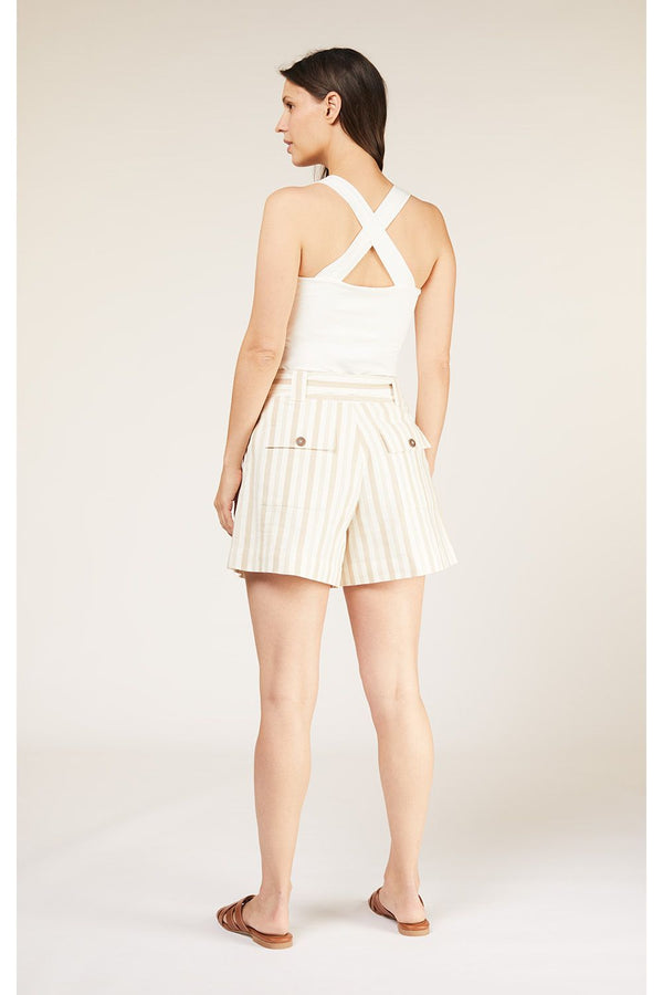 Zahara Striped Shorts in Stone