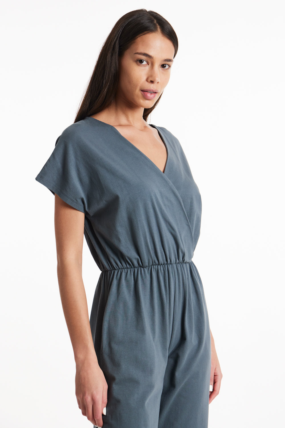 Evelyn Jumpsuit in Grey Blue